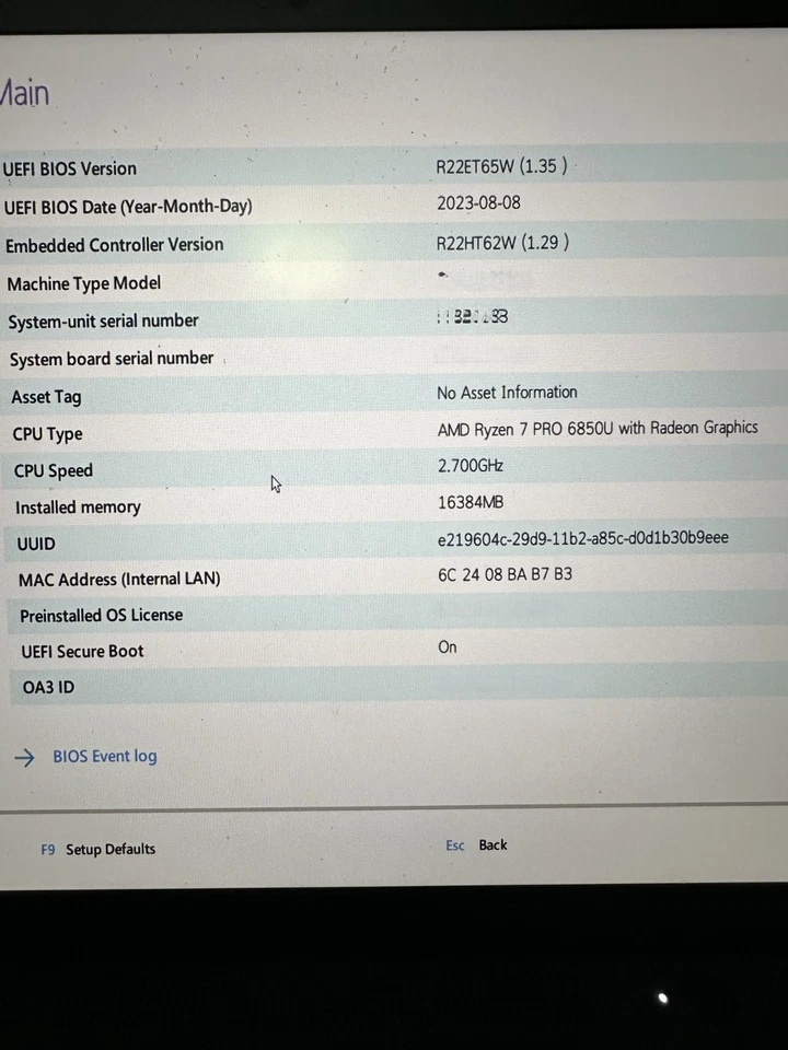 Lenovo ThinkPad Gen 3 512GB SSD 16GB AMD Ryzen 7 Pro 6850U 2.7 Gráficos Radeon Foto 4 de 4