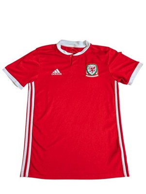 WALES NATIONALMANNSCHAFT 2018/2019 HEIM FUSSBALLTRIKOT ADIDAS GRÖSSE SMALL AUTHENTISCH