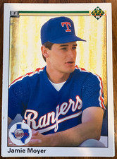 1990 Upper Deck Baseball Trading Card Texas Rangers Jamie Moyer #619