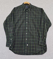 VTG Polo Ralph Lauren Men  s Button Up Shirt Plaid Sz Medium Green 90s Y2k Cotton