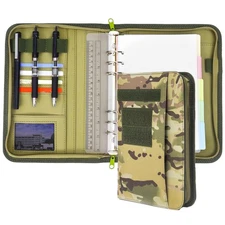 Army Military Padfolio Ring Binder with Zippered Portfolio Organizer and Tact...