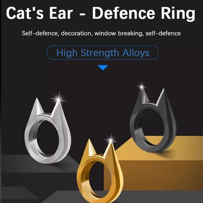 Rings Car Ear Safety Tool   Window Breaker, Survival Metal Defense