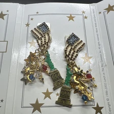 Lunch at the Ritz Carte Du Jour “Star Spangled” Vintage Pierced Earrings