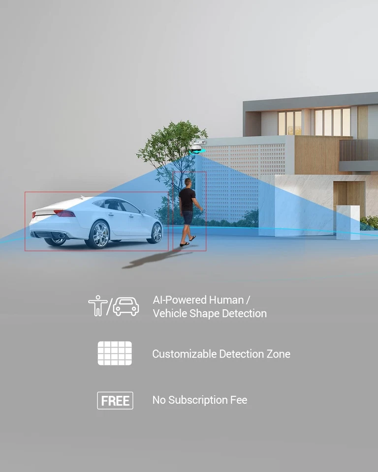 Câmera de rastreamento automático externa, 3K, 12 pontos pré-definidos de rastreamento, 360° cobertura visual... - Imagem 4 de 4