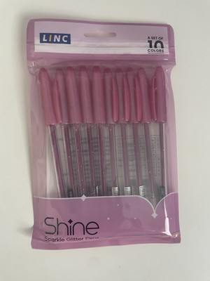 10 x Linc Shine Sparkle Glitzer Gelstifte 1,0 mm Spitze - PINK