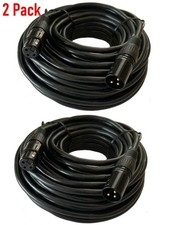 2 Pack 50Ft 3 pin Shielded XLR Male to Female Powered Speaker Cable 15 meter
