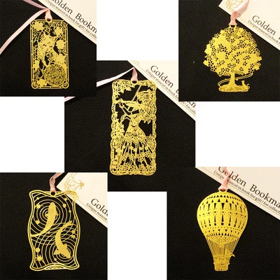 BARGAINS EXPRESS UK Japanese Style Gold Metal Bookmarks For Books Book Markers Gift For Readers