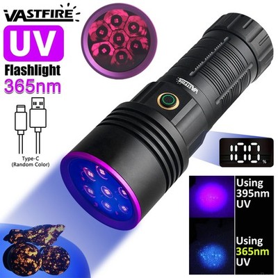 140W 365nm UV LED Taschenlampe Schwarzlicht Aufladbar USB-C Ultraviolett  Licht