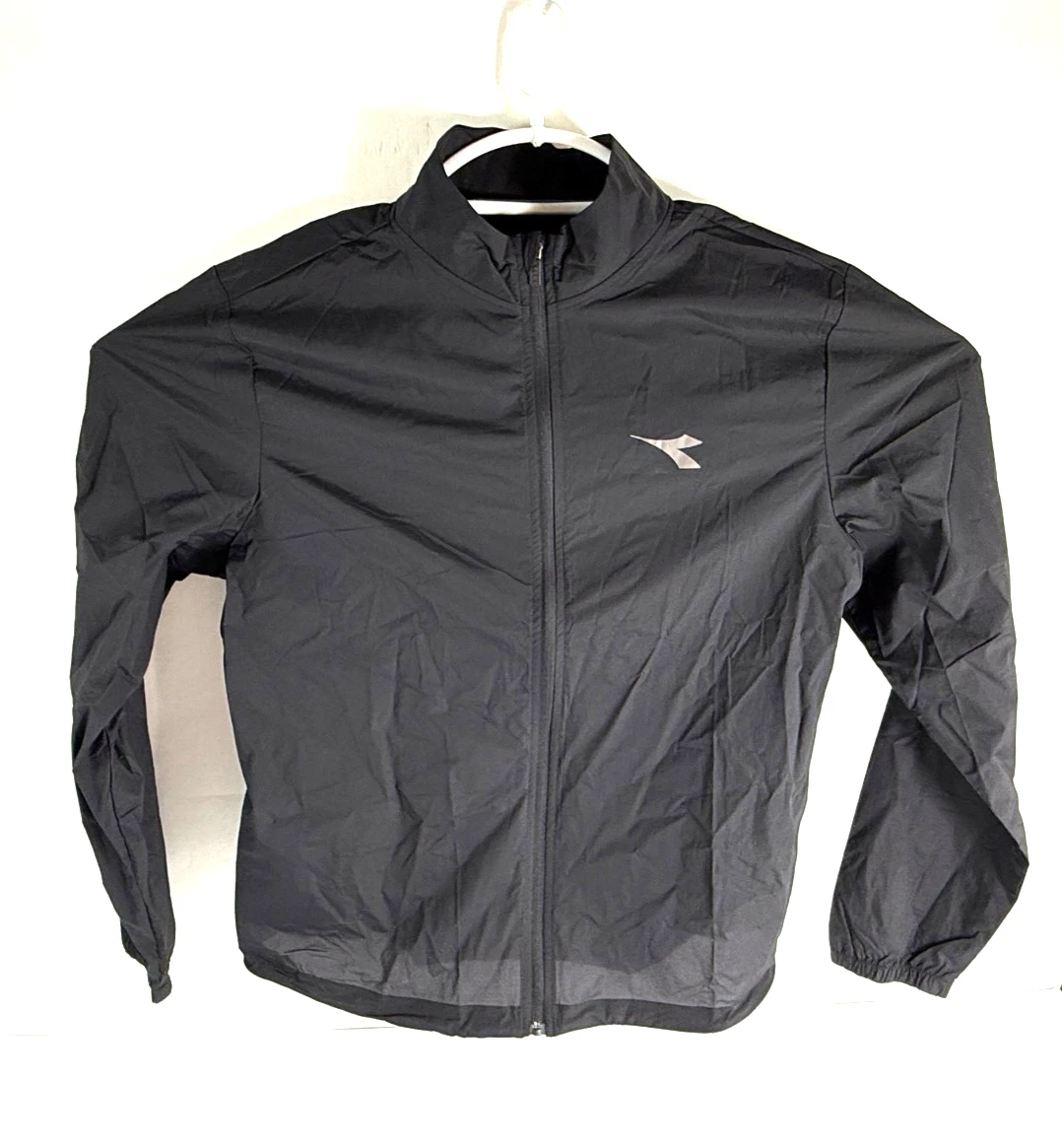 Diadora Packable Windproof Running Full Zip Jacket Black Men`s Size XL