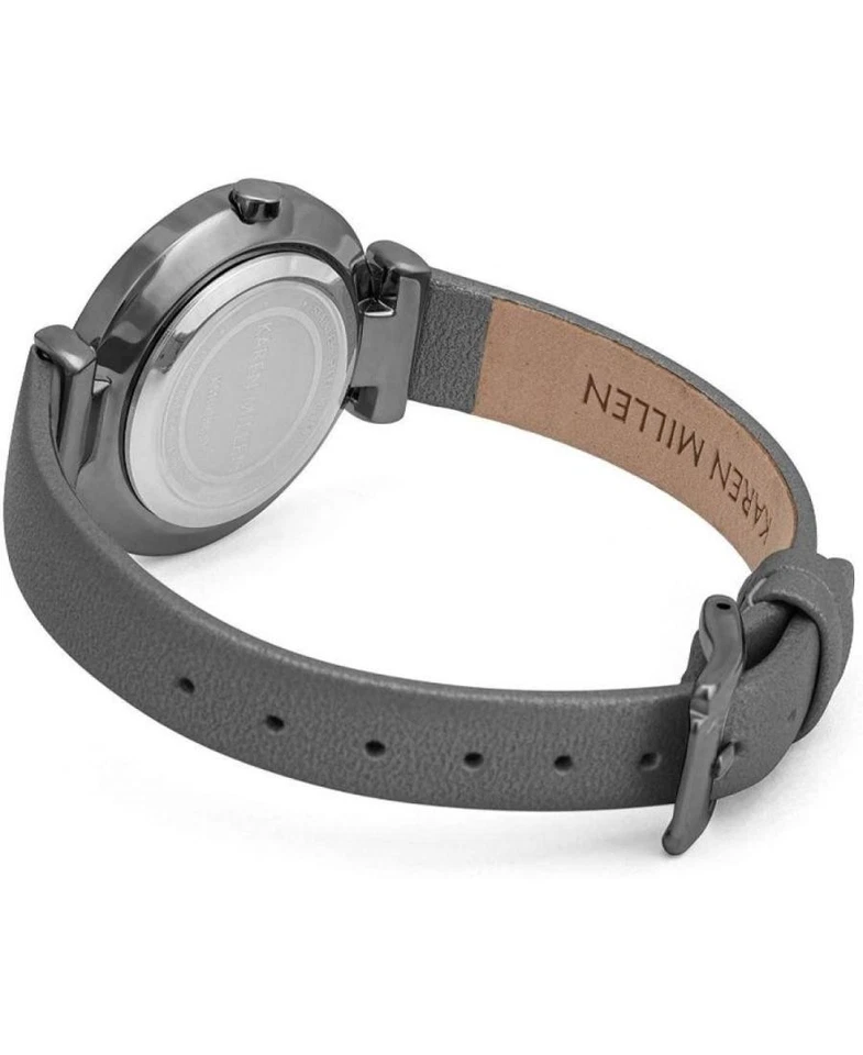 KAREN MILLEN Women Analog Quartz Casual Watch Classic Dress Silver color Dial Wa - Imagem 3 de 3