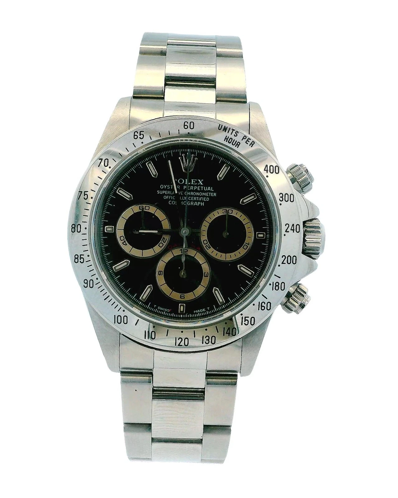 Zenith — Daytona ZENITH 16520 Patrizzi Black Dial Mens Watch Box & Papers