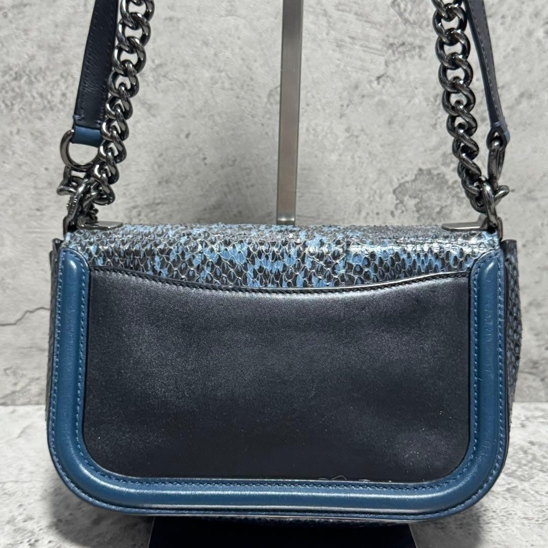 Coach Shoulder Bag Swagger Chain Python Pattern B… - image 4
