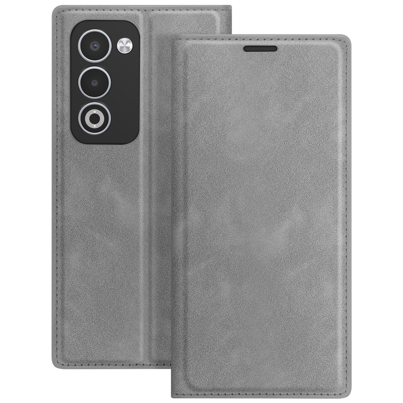 Folio Oppo A5 Avizar gris avec clapet fonctionnel et support vidéo
