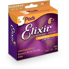 Elixir Elixir Light Nanoweb Phosphor Bronze Acoustic Guitar Strings