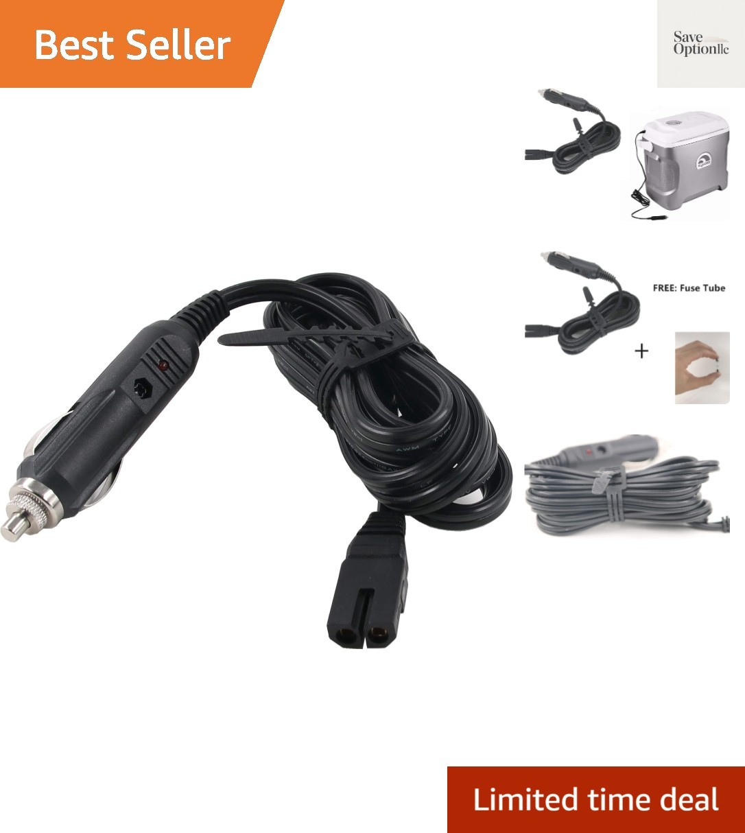 Replacement 12V Car Power Adapter with 8ft Cord for Igloo Iceless Cooler