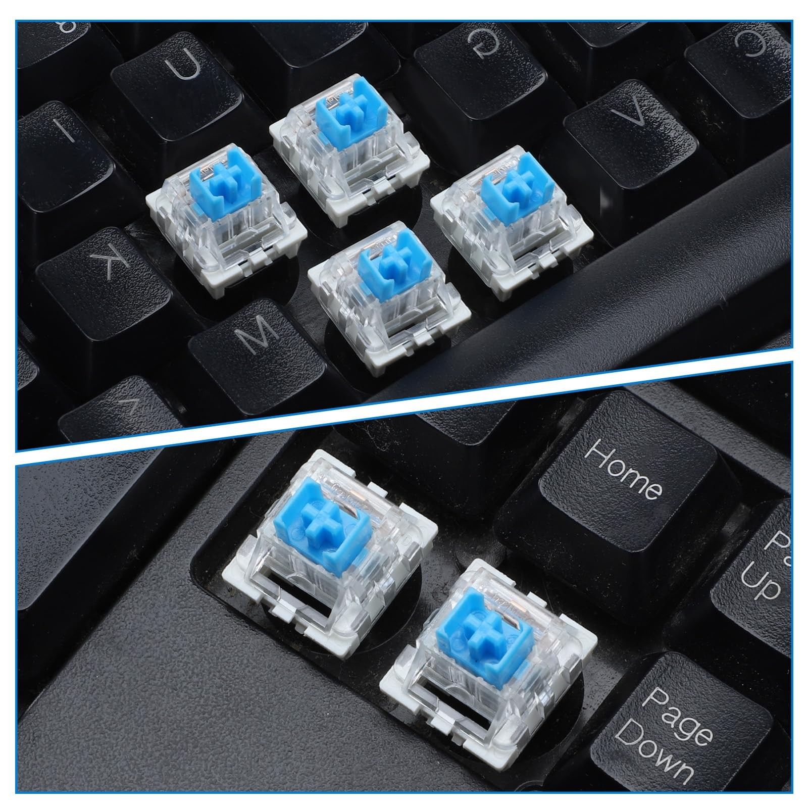 10PCS. Blue Clicky Mechanical Keyboard Switches 3-Pin LED for Gaming Keyboards *