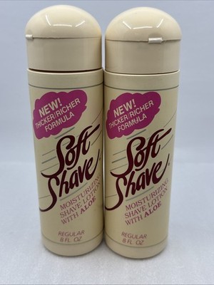 Lot Of 2 Vintage 1980s Soft Shave Moisturizing Cream Lotion With Aloe Prop 8oz