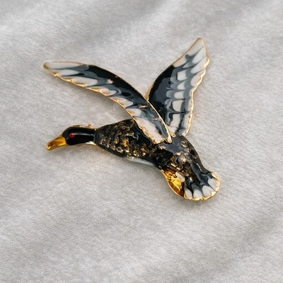 Fliegende Ente Brosche Vintage inspiriert Emaille Vogel Schmuck Geschenk Brosche 