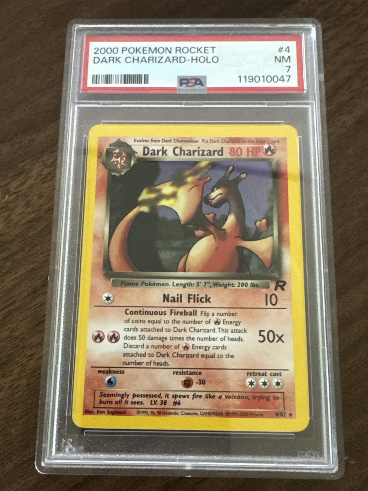 Pokemon Team Rocket Dark Charizard Holo 4/82 PSA 7 NM