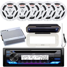 JVC KD-T92MBS Marine Receiver, 6x 6.5" Waterproof Speakers, Amplifier, Antenna