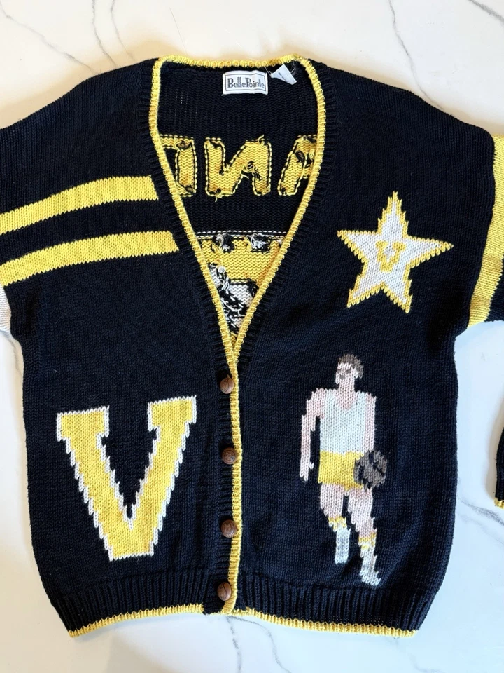 Cárdigan Suéter Vintage Belle Point Vanderbilt VANDY Estilo Letterman Talla L-GC Foto 2 de 4