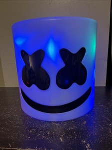 Casco LED Premium DJ Marshmello 2023 - Regolabile, Bianco, Per Rave E Feste In Maschera - Nuovo Con Etichette