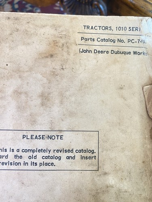 #ad #ad John Deere 1010 Series Tractors Parts Catalog PC 749 $24.99