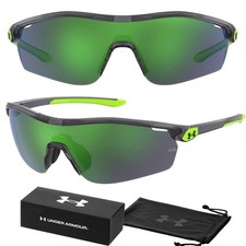 New UNDER ARMOUR UA 7001/S KB7 Sport Wrap Sunglasses Transparent Grey/Green Lens