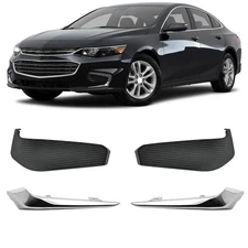 Left & Right Front Fog Light Cover Bezel Trim Set For Chevrolet Malibu 2016-2018