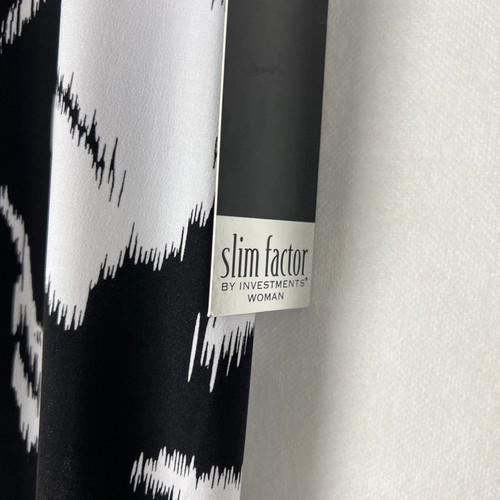 Slim Factor By Investments Women's Pants Plus Size 1X Wide Leg Floral Black D16 - Picture 5 of 7