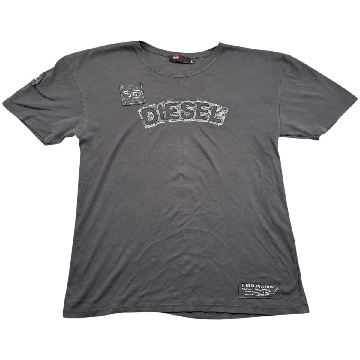 T-shirt Homme Diesel Blanc – Graphique Rétro Musique – Taille L – 100% Coton – Occasion