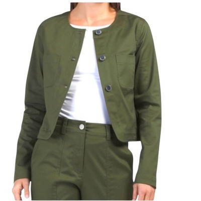 Derek Lam 10 Crosby Cropped Utility Jacket Womens Medium Army Green NWT