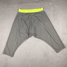 Nike Pants Mens Medium Gray Volt Neon Waist Dri Fit Harem Parachute Yoga Dance