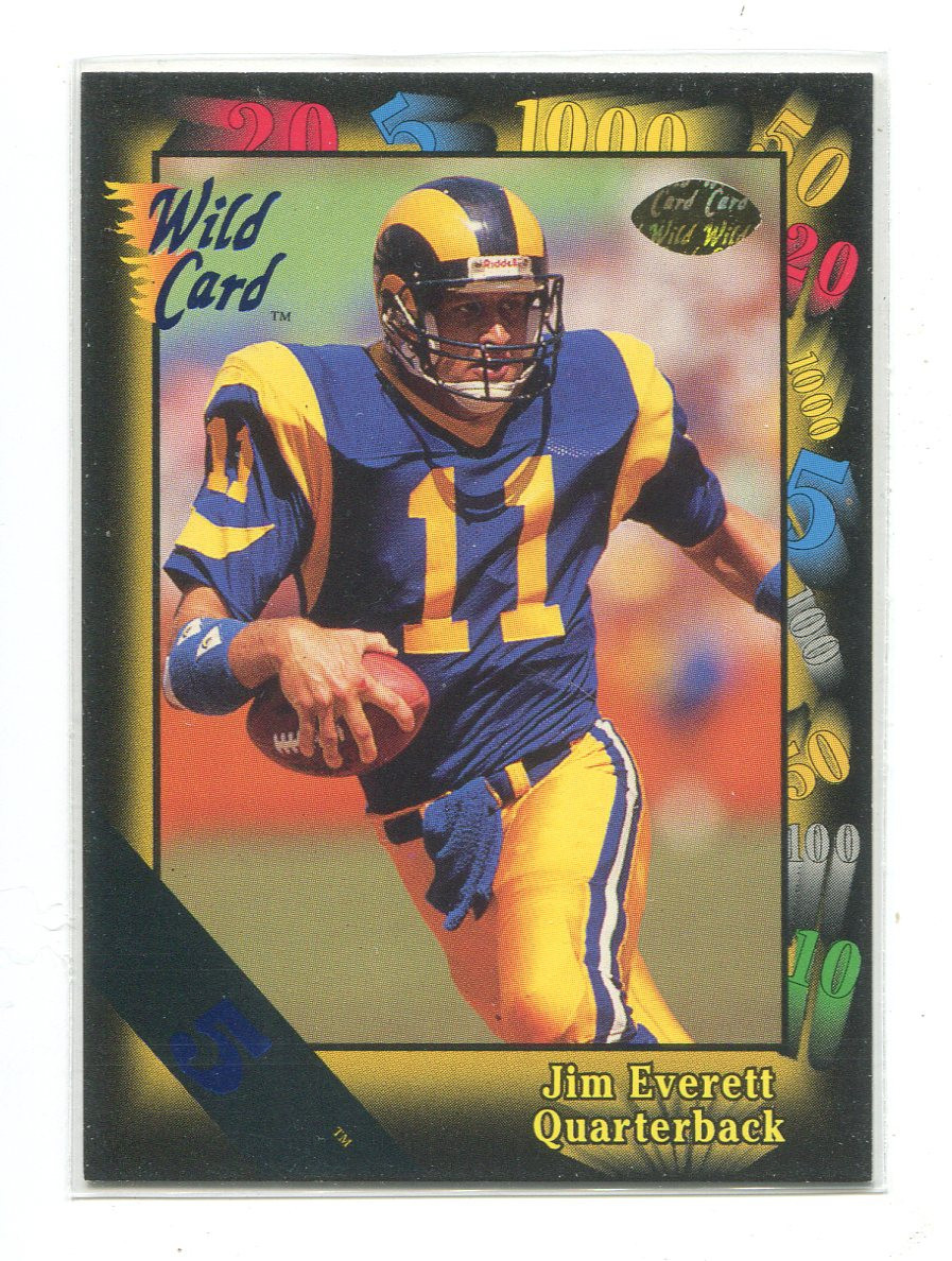 1991 Wild Card 5-Stripe #15 Jim Everett Los Angeles Rams