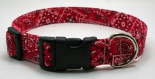 Bandanna Red Dog Collar Adjustable Handmade