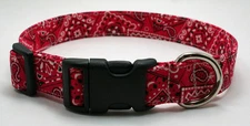 Bandanna Red Dog Collar Adjustable Handmade