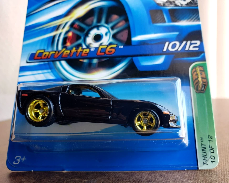 Hot Wheels CORVETTE C6 Black #048 2006 TREASURE HUNTS #10/12 T-HUNT 1:64 Gold RR - Image 4 of 4