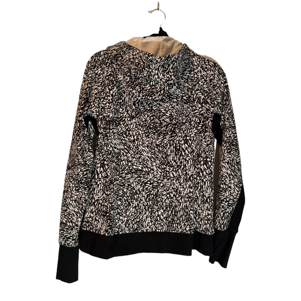 Athleta Women's Medium Black & White Pattern FullZip Hoodie Jacket eBay