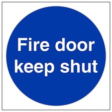 Fire Door Safety PVC Vinyl Sticker Sign - Fire Door Keep Shut Sign