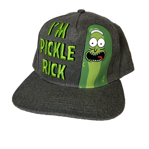 Adult Swim Hat Unisex Gray Rick and Morty I'm Pickle Rick Snapback Adjustable