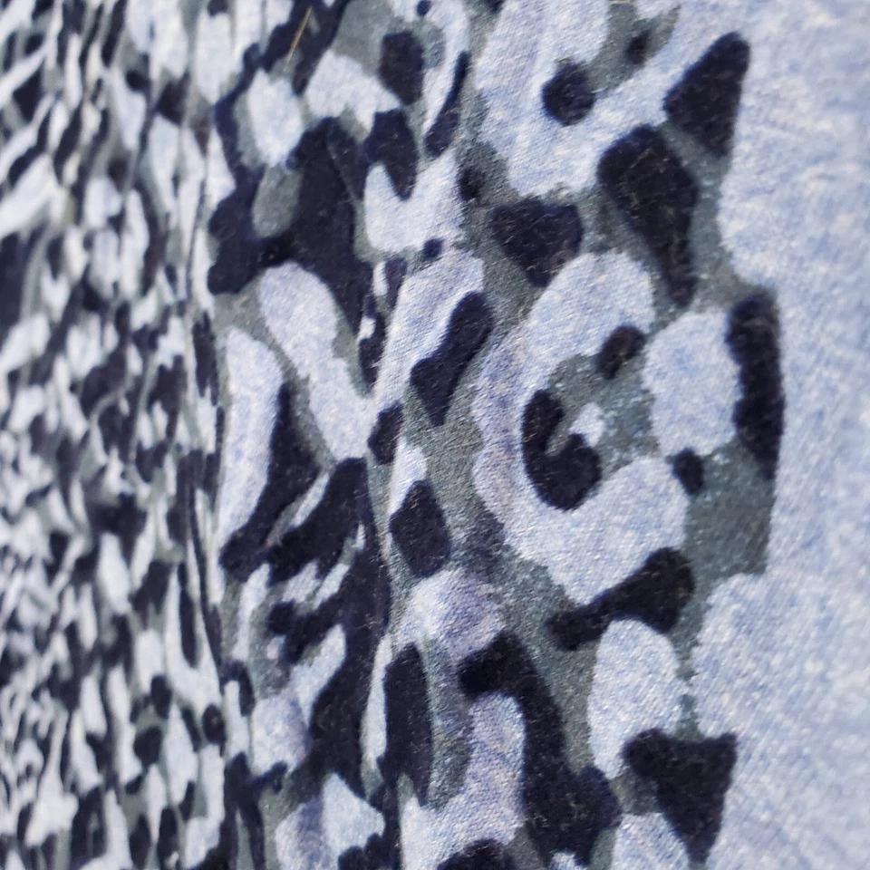 Camiseta túnica JMS para mujer 4x negra azul Just My Size corazón manga larga cuello en V Foto 3 de 4