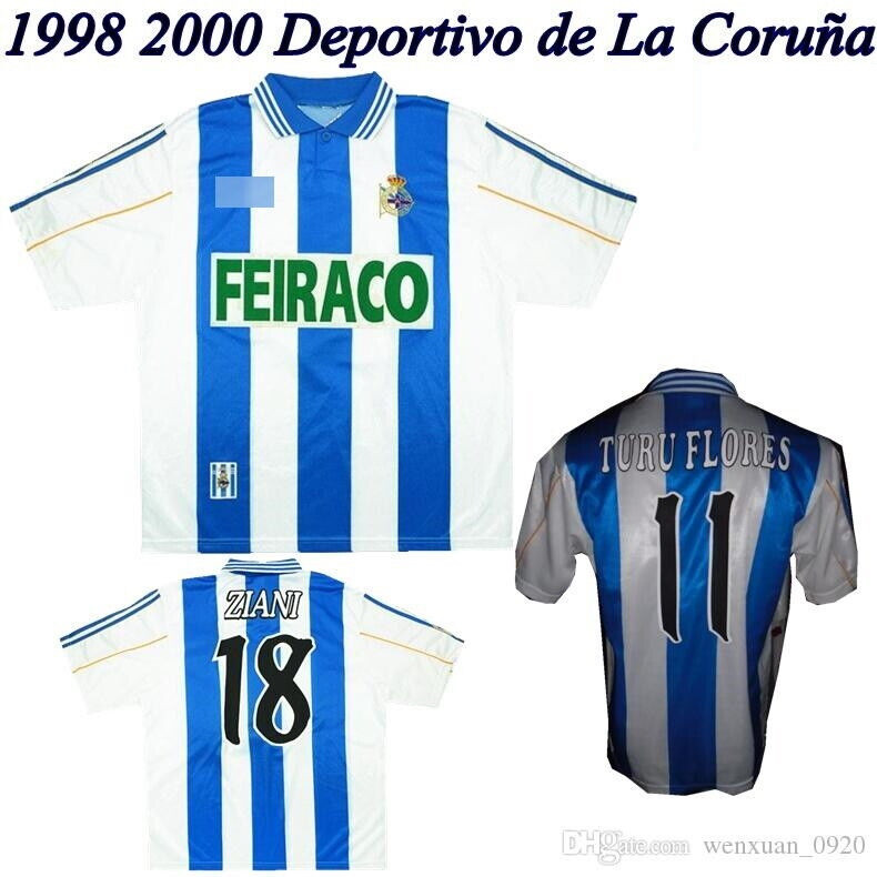 CAMISETA SUPER DEPOR DEPORTIVO CORUÑA 99-00 RETRO FUTBOL MAKAAY DJALMINHA REP TA