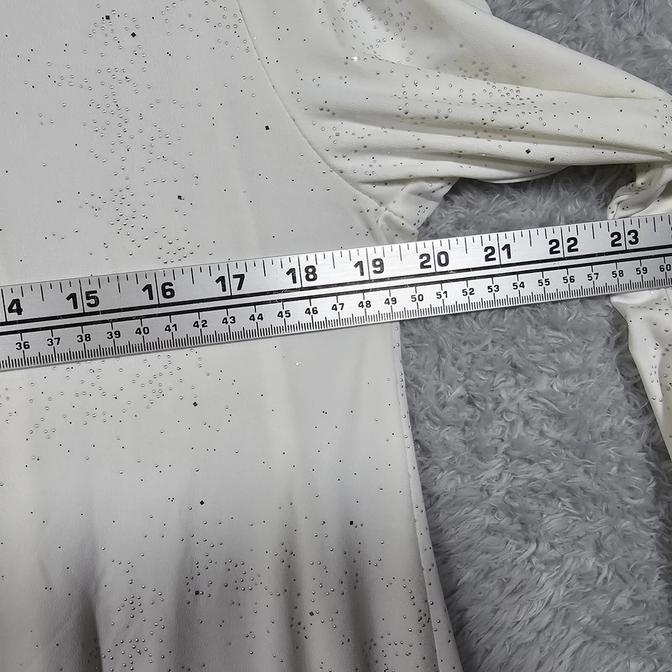 Cárdigan ANTTHONY Original Mujer Pequeño Blanco Embellecido Brillante Líquido Nuevo con Etiquetas Foto 4 de 4