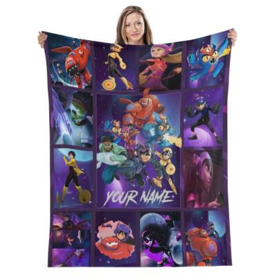 Personalized Plush Fleece Blanket Big Hero ,Classic cartoon theme
