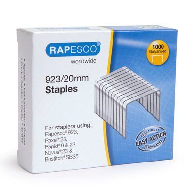 Rapesco 923/20mm Klammern Hart Draht Verzinkt Klammern Box 1.000 Code: 1241