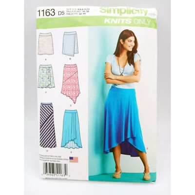 Misses Knit Skirts Simplicity Patterns 1163 Length Variations D5 (4-6-8-10-12)