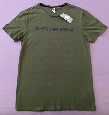 Men's G-STAR G RAW Olive Green Crew Neck T-Shirt Tee Shirt M Medium NWT  NEW