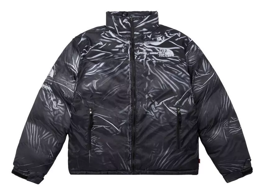 Veste Nuptse imprimée trompe lœil Supreme The North Face noire