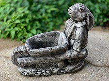 Unique rabbit planter sculpture Outdoor plant pot decor Concrete animal statue