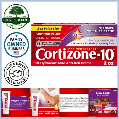 Anti-Itch Cream Hydrocortisone 1% Moisturizing Relief for Skin Irritations